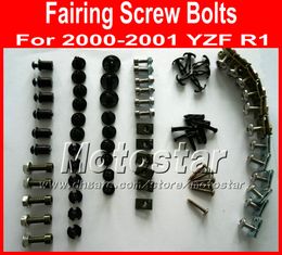 New professional Motorcycle Fairing screw bolts set for YAMAHA 2000 2001 YZFR1 YZF R1 00 01 black aftermarket fairings bolt screws parts