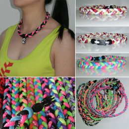 New Baseball Sports Titanium 3 Rope Braided Sport GT Choker Necklace many colors" OEM Size neon Colour in stock