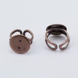 Beadsnice Adjustable Finger Ring Base Bezel Ring Blank with 16 mm Flat Pad Brass Unique Jewelry Whole Ring Making ID 8130278c