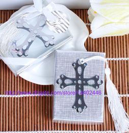 500pcs Free DHL Shipping stainless steel Cross Bookmark For Wedding Baby Shower Party Bookmarks Favor Gift