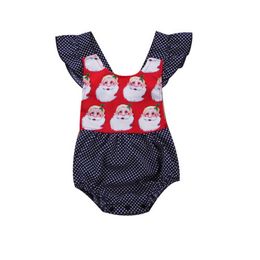 Christmas Baby Clothing Baby Girls Romper Back Cross Polka Dot Jumpsuit Cotton Baby Clothes Kids Clothing Newborn Clothes One Piece Suit