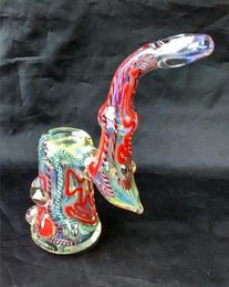 free shipping new Imported pigments Coloured glass pipe / glass bong, high 18cm, Colour random delivery