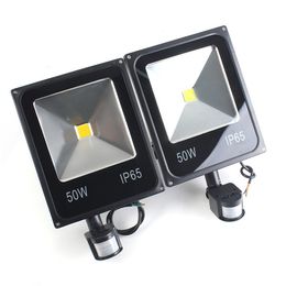 10W 20W 30W 50W PIR Motion Sensor LED Floodlight Induction Sense Outdoor Spotlight Flod Light IP65 Cold White Warm White 85-265V