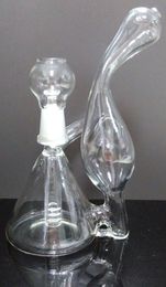 wholesale Mini Beaker Recycler Glass Bong Hand Blown Unique Design Small Water Pipe 6 inch Oil Rig Bubbler Sale Delicate Appearance