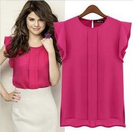 Blusa de chifón sin mangas para mujer, camisa de talla grande para oficina,  color puro, color blanco/Negro, # B1006|black chiffon shirt|chiffon  shirtwomen shirts - AliExpress