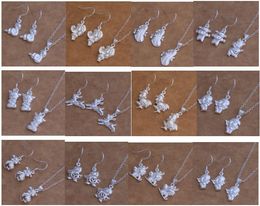 Free Shipping with tracking number New Fashion women's charming jewelry 925 silver 12 mix jewelry set 1450