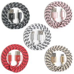 Braided Micro USB Type C Charger Cable 1M 2M 3M Data Sync Fabric Nylon Charging Cable Cord Line For samsung Galaxy Note For Huawei Honour