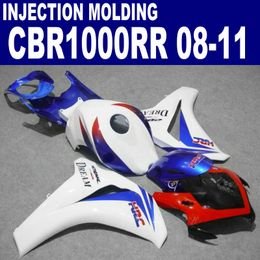 Injection Moulding full fairing kit for HONDA CBR1000RR 2008 2009 2010 2011 blue red white CBR1000 RR plastic fairings set 08-11 #U54