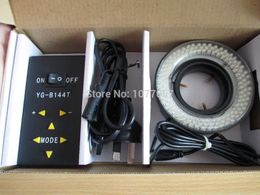 Freeshipping Excellent Mounting 60mm LED144 Microscope LED ring light illuminator Dimmer quadruple