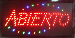 Customerized Animated LED ABIERTO SIGN BOARD neon light eye-catching slogans size 19"x10"