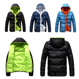 Fall-Brand Tops New Men's Cotton Blend Coat Hooded Padded Jacket Casual Thick Outwear For Men Winter Plus Size Clothing For Men