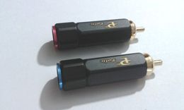 2pcs copper gold plated Locking RCA Plugs Connector