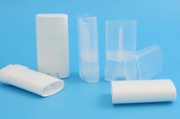 -500 unids 15 ml de plástico vacío bálsamo labial ovalado Tubos desodorante Contenedores Clear White Lipstick moda Cool Lip Tubes
