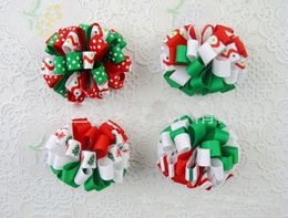 Christmas loopy bow clip Bowknot hair accessories kids bows flower baby girls headband flower Headwear boutique hair top clips Tiaras HD3227