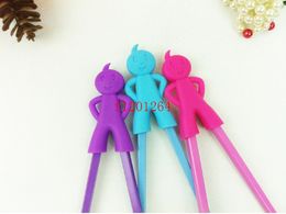 Fedex DHL Free shipping Wholesale children learning chopsticks plastic toy infant chopsticks ,100pcs/lot