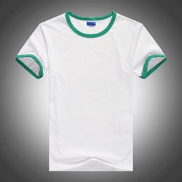 Misturar cores! Venda quente Lycra T moda camiseta camisas em branco Preto Sportswear Ringer cobre T manga curta O Necks Casual S04