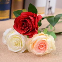 7 Färg Konstgjord Fake Silk Circle Center Rose Flower Bouquet För Hem Bröllop Decor Table Centerpieces Dekorationto Välj