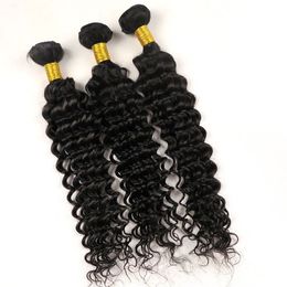 Virgin Brazilian Hair Bundles Human Hair Weaves Deep Curly Wefts 8-34inch Unprocessed Peruvian Malaysian Indian Mongolian Hair Extensions