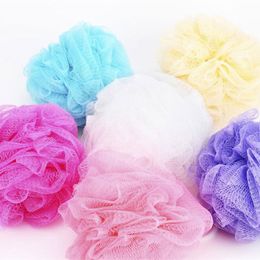 High Quality Mesh Pouffe Sponge Bathing Spa Shower Scrubber Ball Colourful Bath Brushes Sponges fast shipping