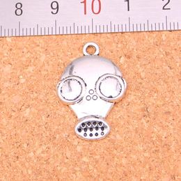 50pcs Antique Silver Plated gas mask Charms Pendants for European Bracelet Jewellery Making DIY Handmade 28*19mm