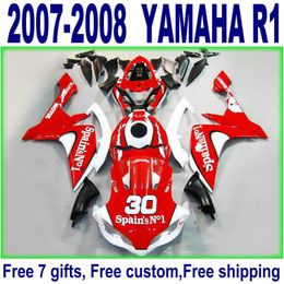 freeship motobike set for yamaha fairings yzf r1 07 08 red white black new fairing kit yzfr1 2007 2008 yq61