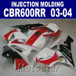 Free Customise injection CBR600RR fairings kit for 2003 2004 HONDA 03 04 CBR 600RR ABS plastic white fairing set G8H5