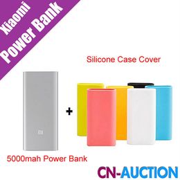 Original Power Bank Xiaomi 5000 mAh Xiaomi 5000 li-ion Polymer Banque d'alimentation USB Slim Powerbank Chargeur + Housse en Silicone
