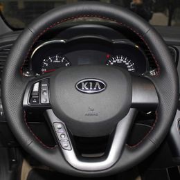 Case for KIA K5 2012 new model Steering wheel cover Genuine leather DIY Hand-stitch Car styling Interior decoration Car leather accessories