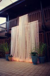 Tule decorações casamento cadeira covers countdrops backdrops casamento pew decorações arco feito sob encomenda frete grátis 150cm largura 100mters longo