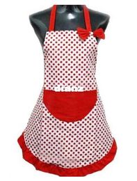 Fashion Hot Delicate Cute BowKnot Kitchen Restaurant Cooking Aprons With Pocket for Women