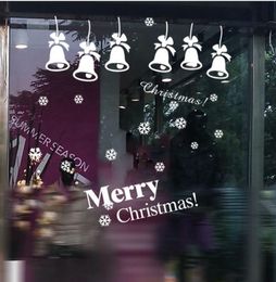 Christmas window stickers merry christmas bell window display without glue electrostatic incognito Marry Christmas Wall Stickers CS005