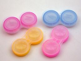 Amazing cheap price 2000 pcs=1000 Pairs lot Contact Lens Case lovely Colorful Dual Box Double Case Lens Soaking Case