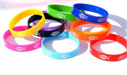 Wholesale 50pcs/lot Child Kids Luminous Silicone Wristband Biblical Gift Christian Gospel Silicone Bracelet Mix Choice Styles