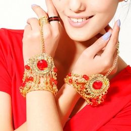 BELLY DANCE COSTUME FASHION Jewellery BRACELET TRIBAL ACCESSORY Belly Dance Gem Bracelet Blue/ Red /Rose red