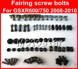 Promotion Motorcycle Fairing screw bolts kit for SUZUKI GSXR 600 gsxr 750 K6 2008 2009 2010 GSXR600 GSXR750 08 09 10,black fairings bolt set