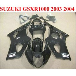 Hot sale plastic Fairing kit for SUZUKI 2003 2004 GSXR1000 fairing set K3 k4 GSX-R1000 03 04 all glossy black body kits CQ57
