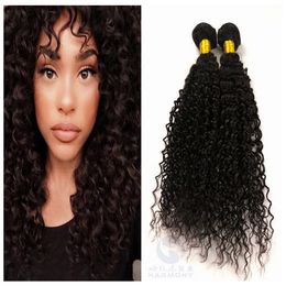 Peruvian Hair Kinky Curly 3 Bundles Virgin human Hair #1B Hair Products