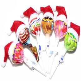 Christmas Caps Christmas Lollipops Candy Small Hat Christmas Wedding Birthday Party Decoration Supplies Cute, 6PCS Set