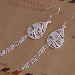 Fashion (Jewelry Manufacturer) 40 pcs a lot Big Hollow Drop tassel earrings 925 sterling silver Jewellery factory price Fashion Shine Earrings