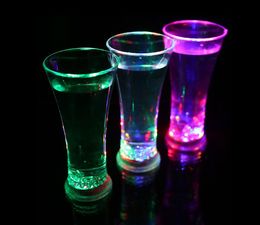 NEW ARRIVAL LED glasses, water cup,Creative club KTV liquid induction juice cup Colorful flash drink cup