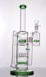 Newest Glass water pipes hookah bongs with sprinkle perc and round liner smoking accessories 14mm bowl