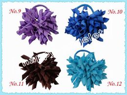 Korker Ponytail Elastic Hair Ties holders streamer Corker Hair bows clip Cheer Bows Curly Ribbon Bow Hair bobbles PD006