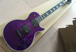 High Quality Chinese custom Electric Guitar in purple Colour with black hardware , and ebony fingerboard guitarra