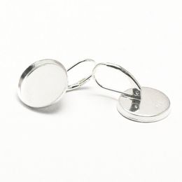 Beadsnice sterling silver earring bezel tray 14 mm blanks bezel earrings tray inner diameter 13 mm ID 27046
