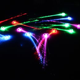 Factory direct colorful flash light emitting braid fiber pigtails wig LED bar KTV sources Yiwu night market