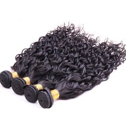 weave natural Colour water wave 100 unprocessed virgin hair bundles brazilian malaysian remy human hair extensions