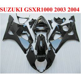 High quality ABS fairing kit for SUZUKI GSXR 1000 K3 k4 2003 2004 GSX-R1000 03 04 all glossy black fairings set BP45