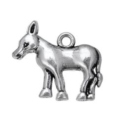 Free shipping New Fashion Easy to diy 20Pcs Small Metal Decoration Donkey Animal Charm Accessory Charm Jewellery Jewellery making fit for neckla