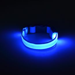 LED Light Flashing dog pet collar Outdoor Luminous Night Safety Nylon Colourful necklace Glow in the Dark With USB Charge Charging