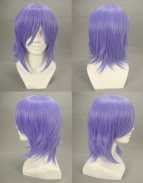 Free Shipping>>>Rosario + Vampire Mizore Shirayuki Cosplay Wig Short Blue Purple Hair Wigs